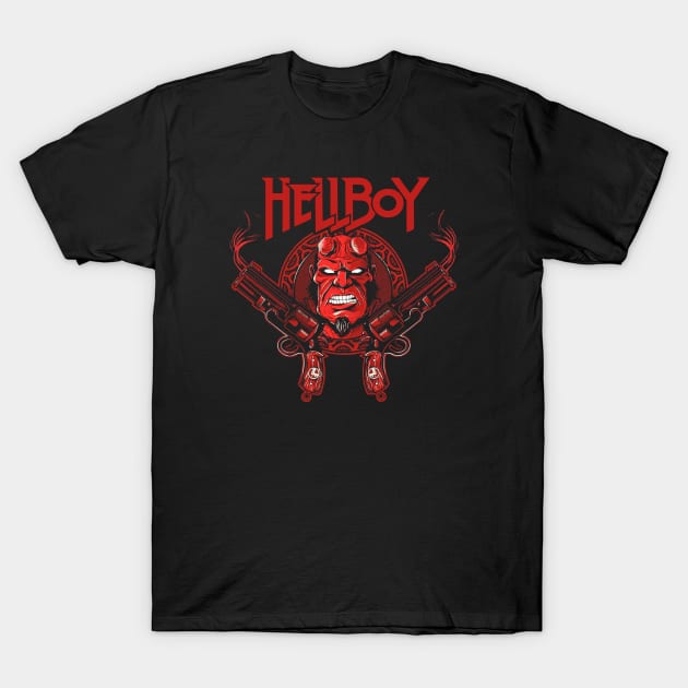 Hellboy Crest (Black Print) T-Shirt by Nerdology